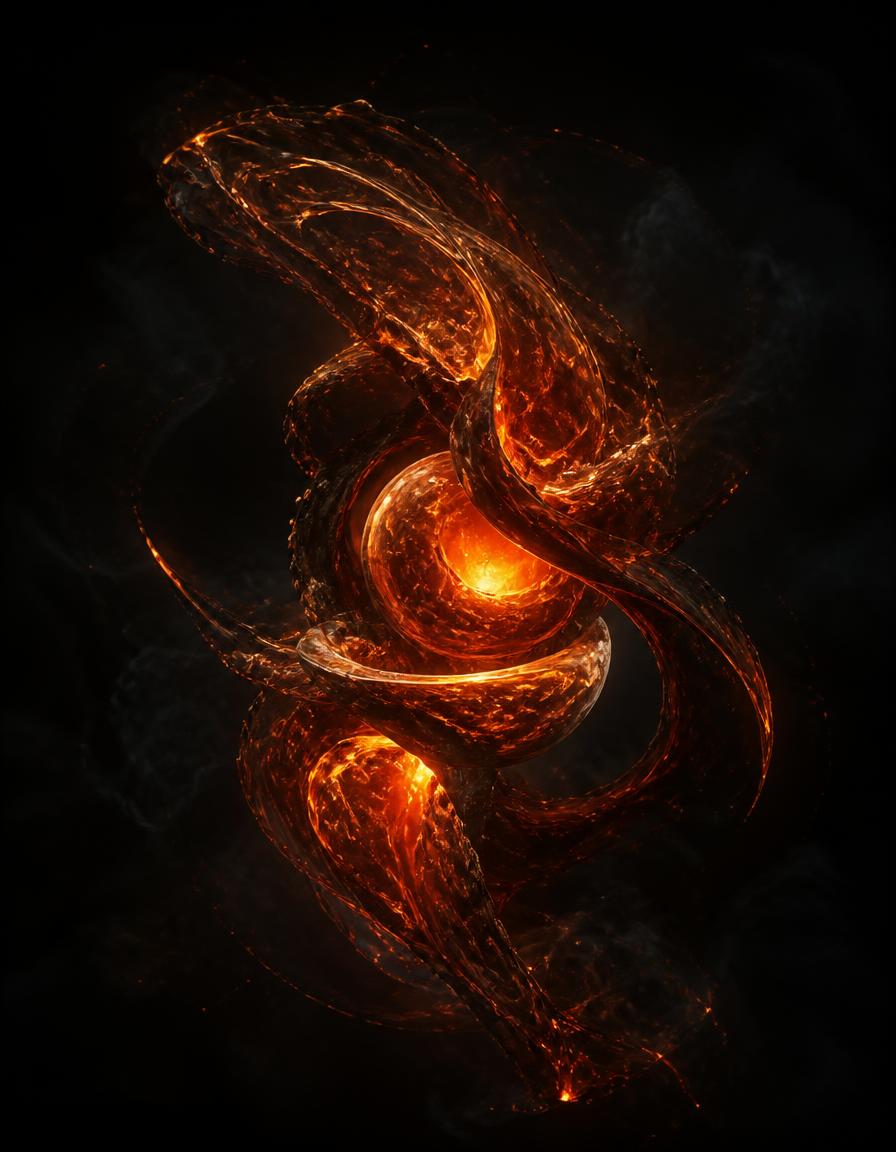 Ember energy sculpture generated with Flux Pro