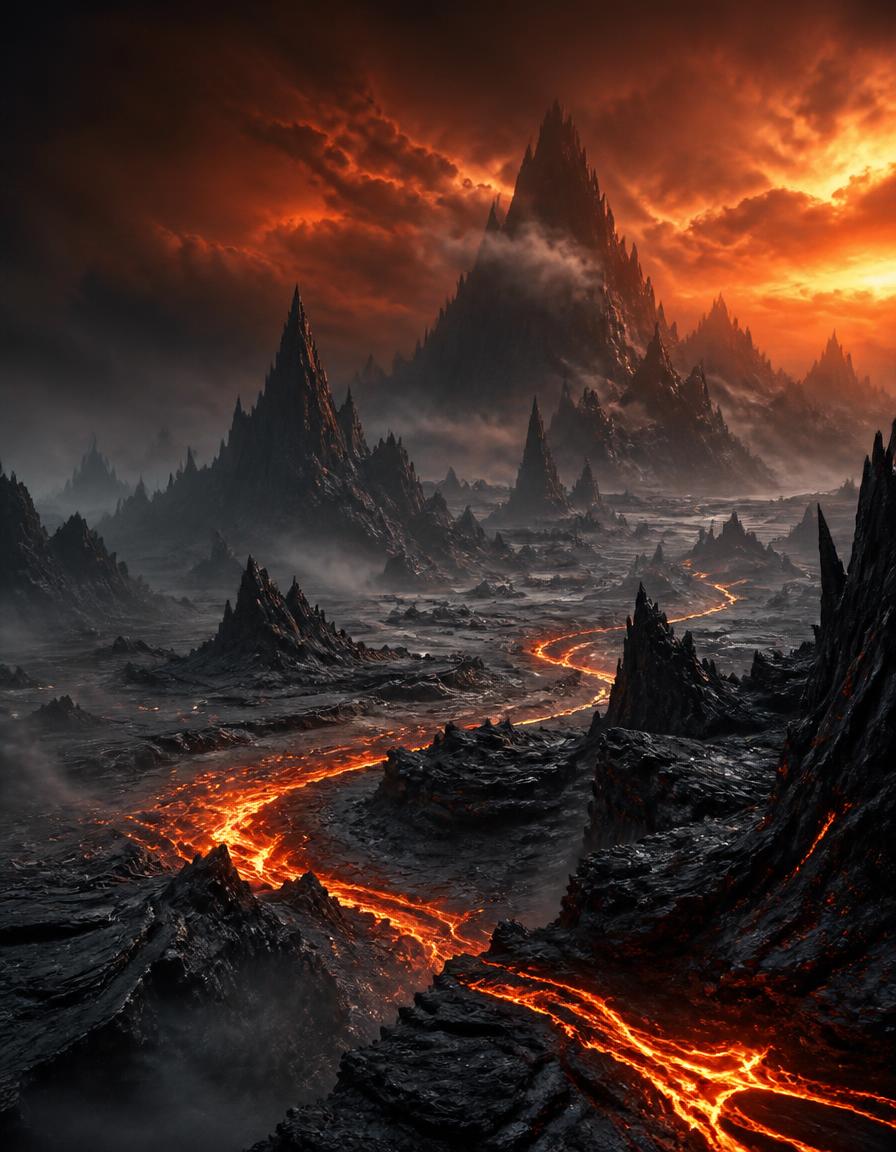 Volcanic landscape generated with Ideogram